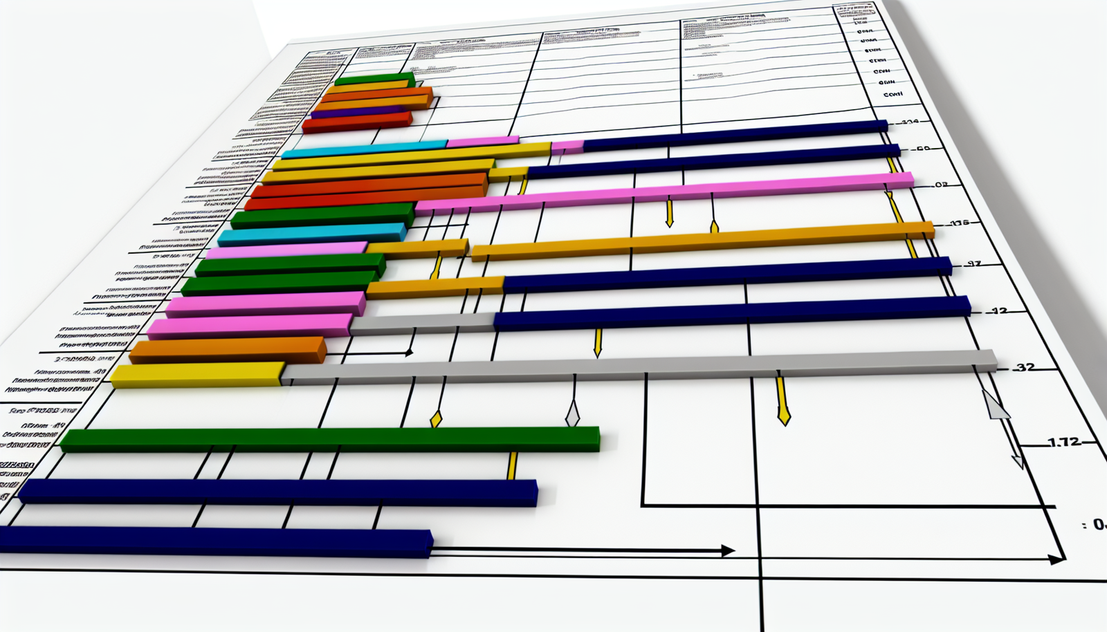 Gantt chart visualization with project timelines