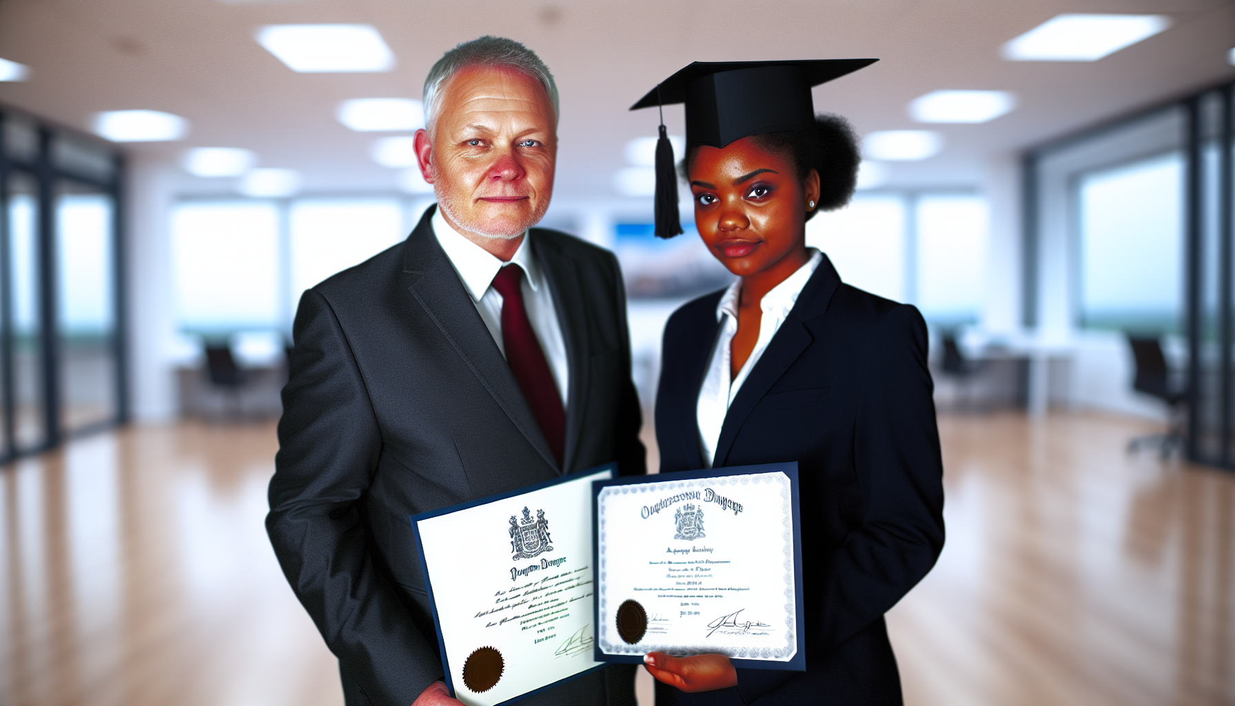 Photo of a person with a bachelor's degree certificate