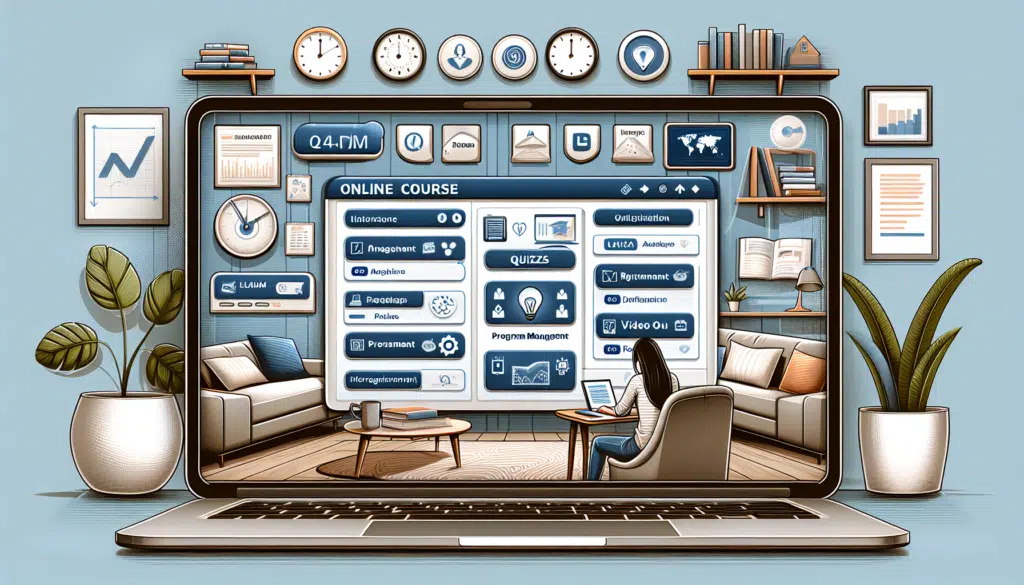 Illustration of an online course interface