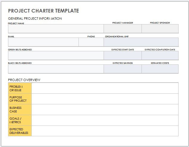 Project Charter Template Downloadable