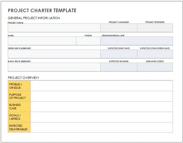 project charter template