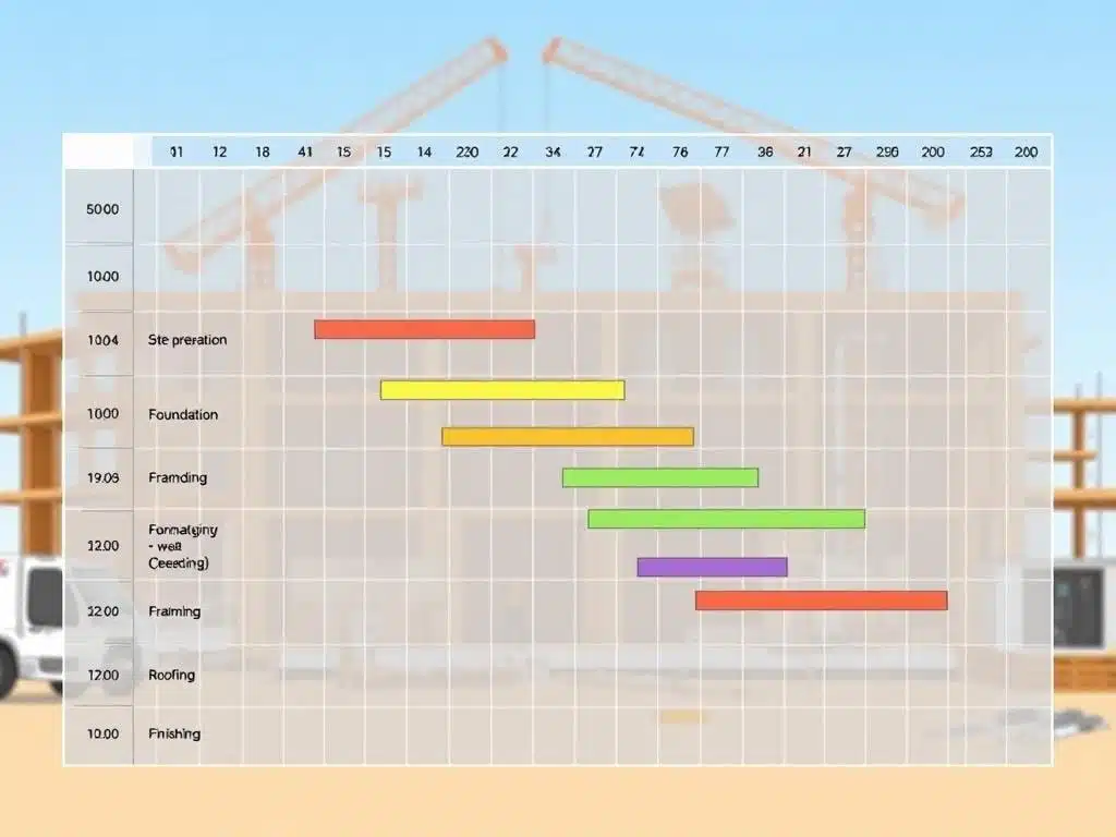 Construction Gantt chart example